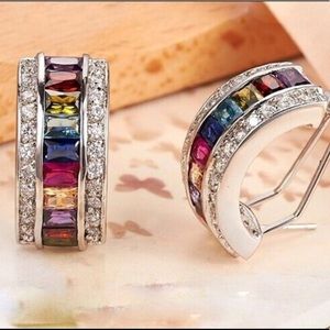 Sterling silver gemstone earrings